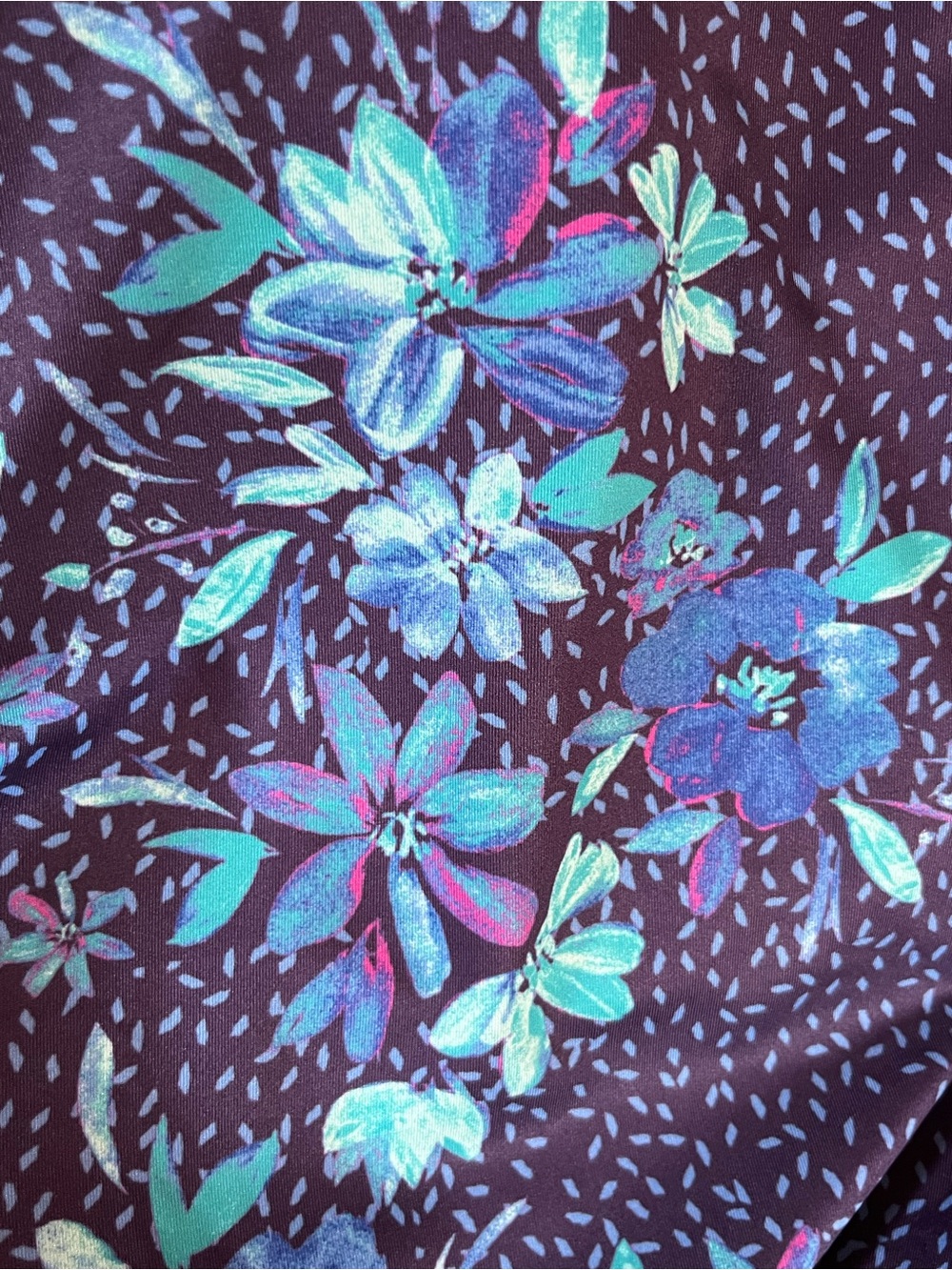 Swimsuits For All Navy and Teal Floral Swim Cover-Up - Picture 3 of 5